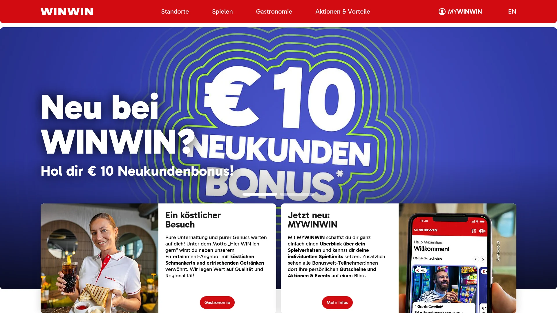 MYWINWIN desktop dashboard with account rewards, vouchers, schedules and player controls